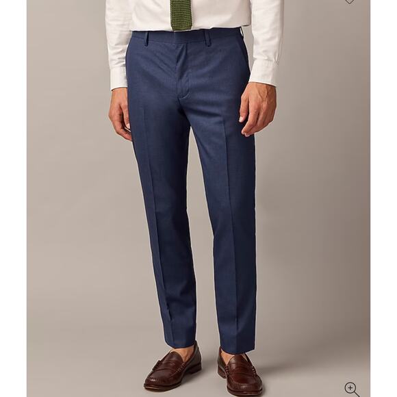 J.Crew Ludlow Slim-fit suit pant Loro Piana Italian wool Blue Caspian Sea 32x30 - Picture 1 of 12